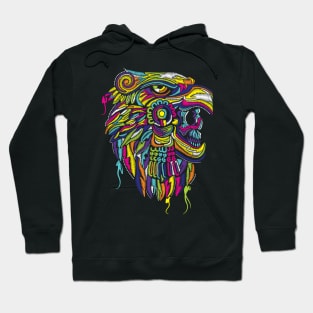 Eagle Warrior Emboridery Effect Mexican Art Hoodie